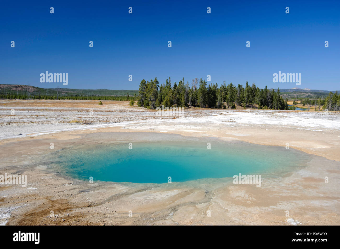 Excelsior geyser, le Parc National de Yellowstone, Wyoming, USA Banque D'Images