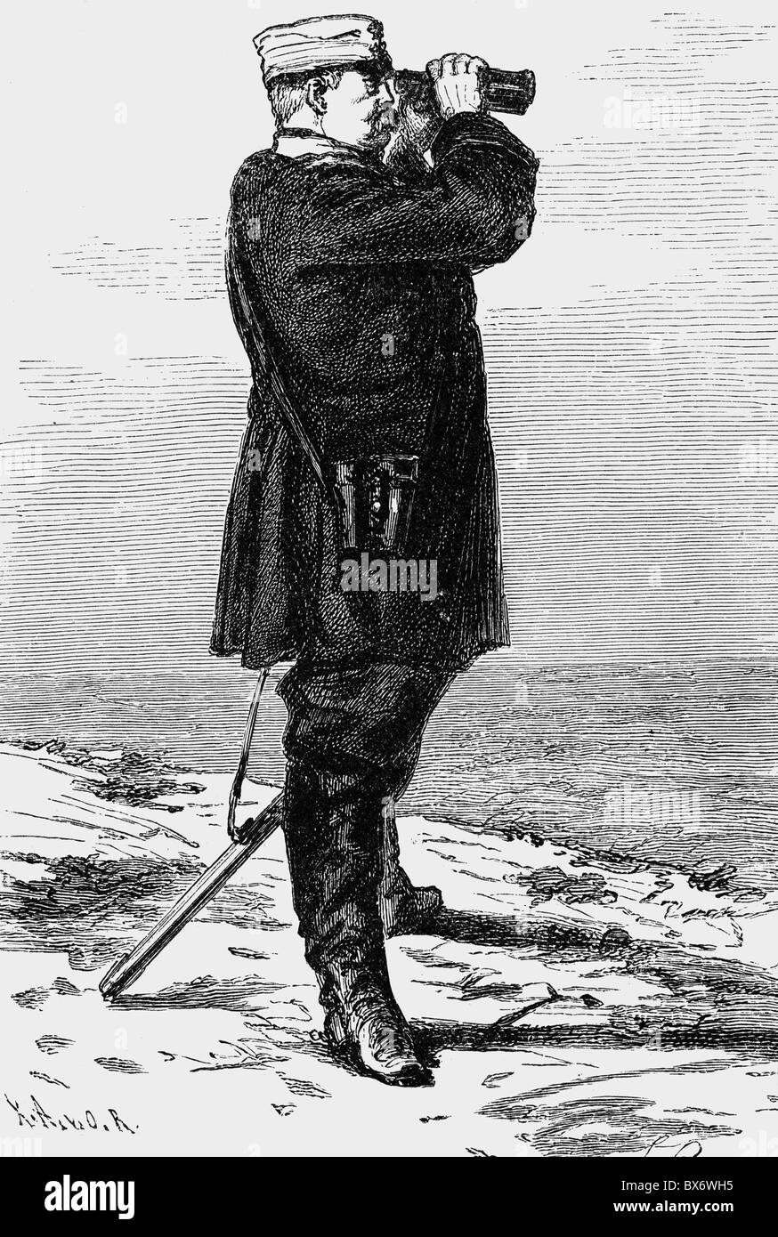 Bismarck, Otto von, 1.4.1815 - 30.7.1898, politicien allemand, Premier ministre de la Prusse 23.9.1862 - 1.1.1873, à Sedan, 1.9.1870, gravure sur bois après dessin de Ludwig Pietsch, , Banque D'Images