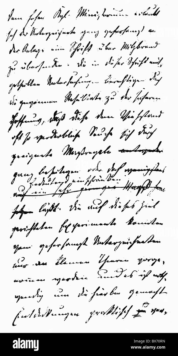 Koch, Robert, 11.12.1843 - 27. 5.1910, médecin allemand, écriture manuscrite, couvrant la lettre à la ministerie avec son tractate sur la fièvre splénique, Berlin, 1876, , Banque D'Images