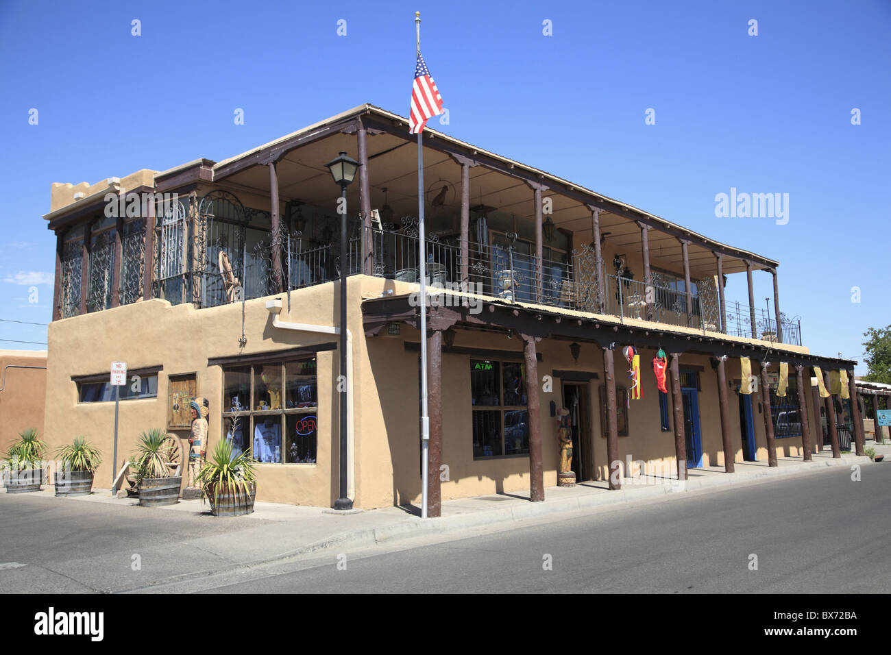 L'architecture d'Adobe, Vieille Ville, Albuquerque, Nouveau Mexique, États-Unis d'Amérique, Amérique du Nord Banque D'Images