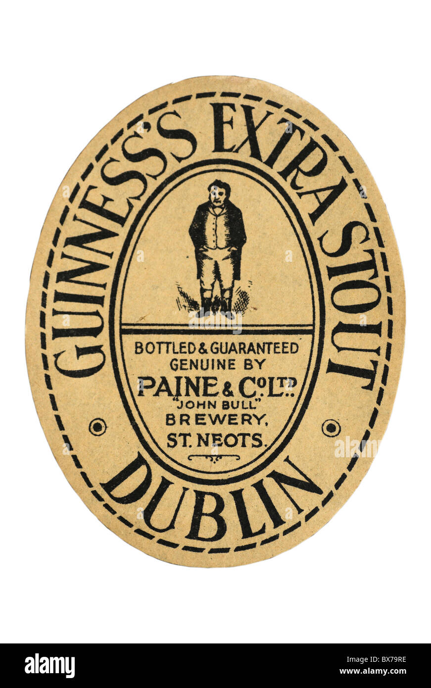 Paine & Co étiquette bouteille Extra Stout Guinness - circa inconnu. Banque D'Images