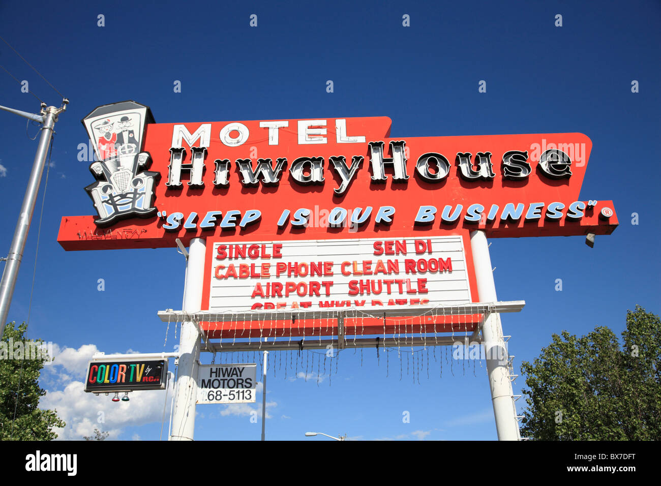 Hiway House Motel, Route 66, Albuquerque, New Mexico, USA Banque D'Images