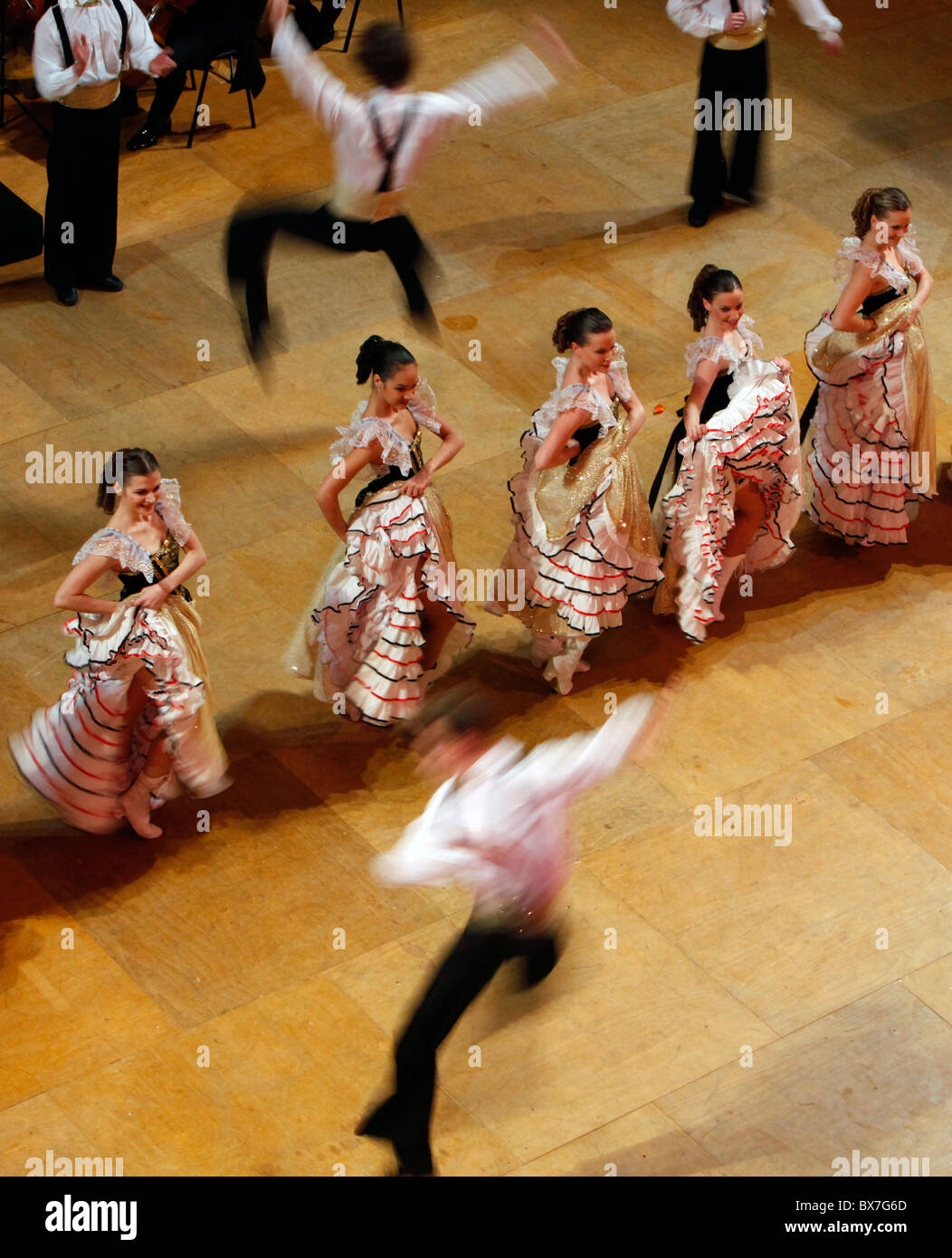 Balle d'opéra, ballet, danse, danseurs, entree, cancan Banque D'Images