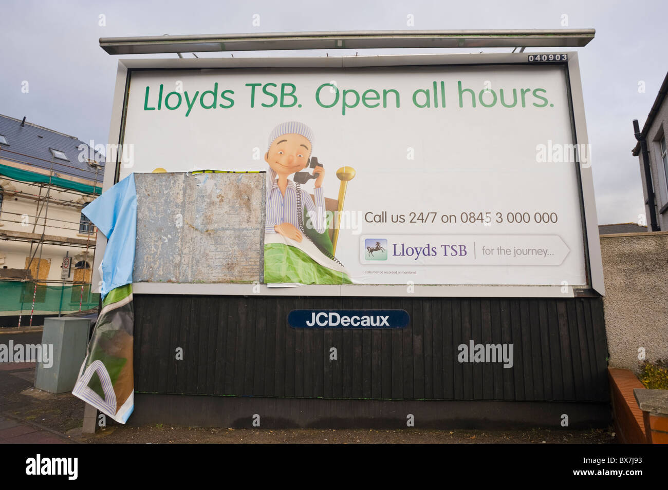 Site d'affichage JCDecaux affiche publicitaire pour Lloyds TSB Bank Banque D'Images