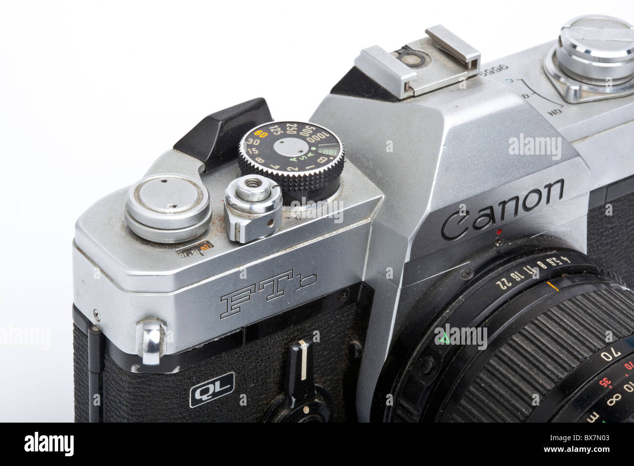Appareil photo Canon FTb vintage avec objectif zoom court Banque D'Images