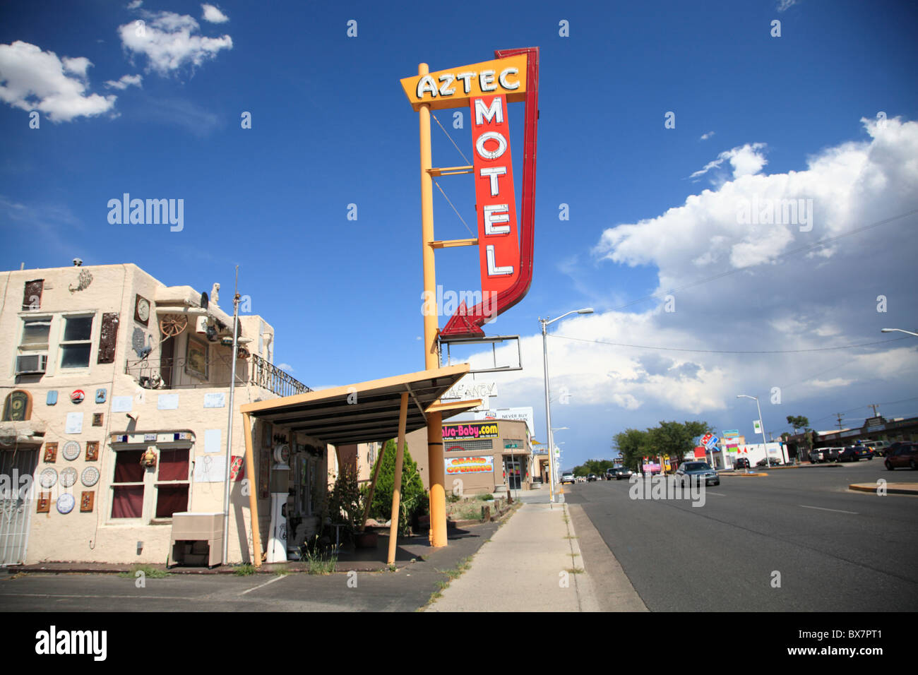 Aztec Motel, Route 66, Albuquerque, New Mexico, USA Banque D'Images