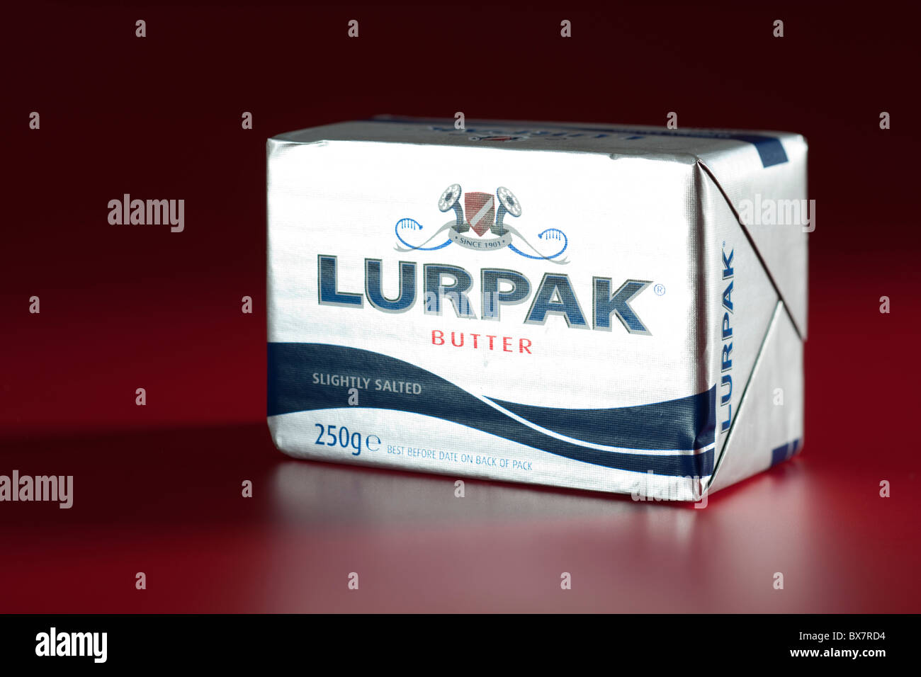 Bloc de 250 grammes de beurre Lurpak Banque D'Images
