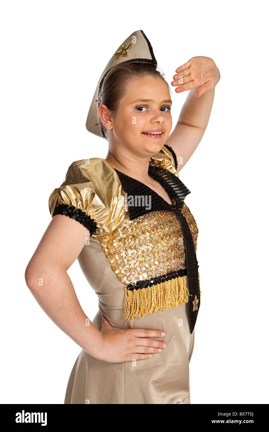Jeune fille dans un swing 1940 / jazz Candyman costume de danse Banque D'Images