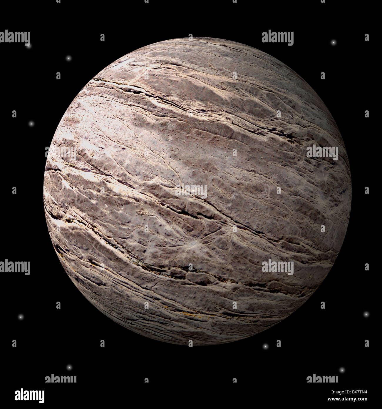 Planète rocheuse stérile ou de la lune dans l'espace Banque D'Images