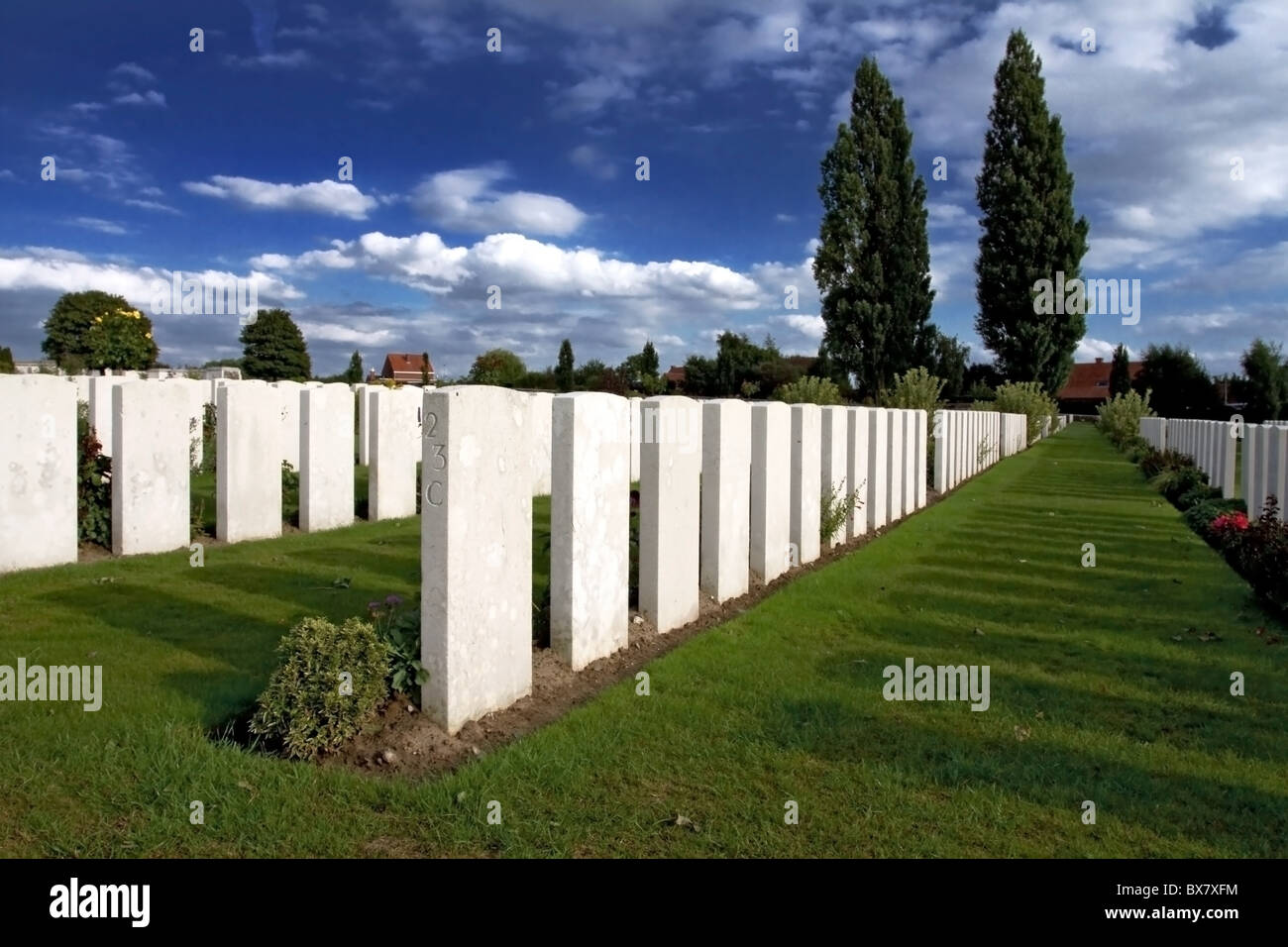 Tombes de guerre à Tyne Cot en Belgique Banque D'Images