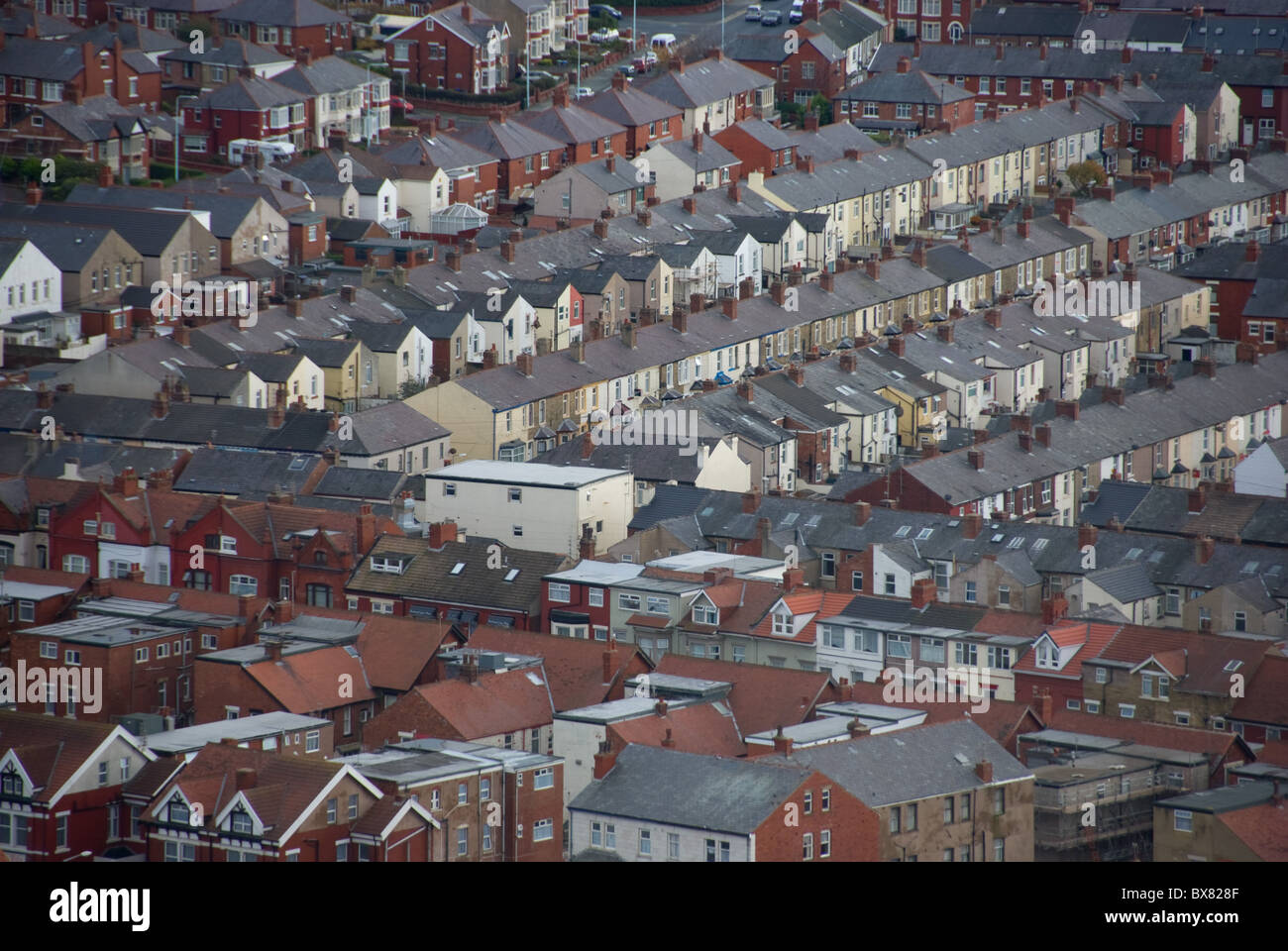 Rangées de maisons mitoyennes à Llandudno, Royaume-Uni Banque D'Images