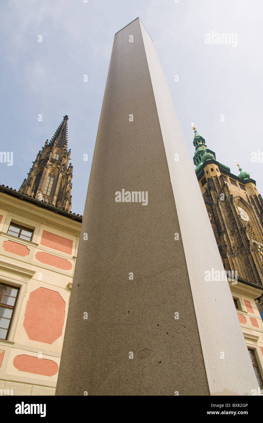 Dans la colonne de granit Prag Château, République Tchèque Banque D'Images