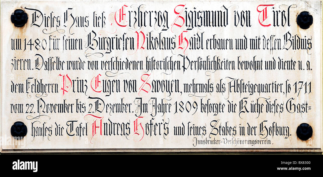 Inscription murale - Innsbruck, Autriche Banque D'Images
