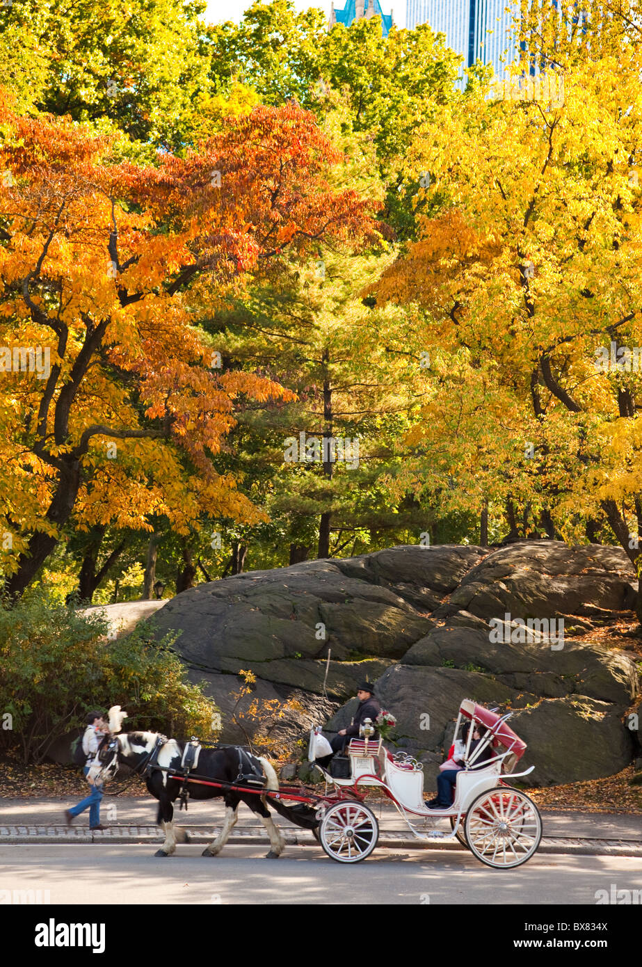 Couleurs d'automne dans la région de Central Park à New York. Banque D'Images