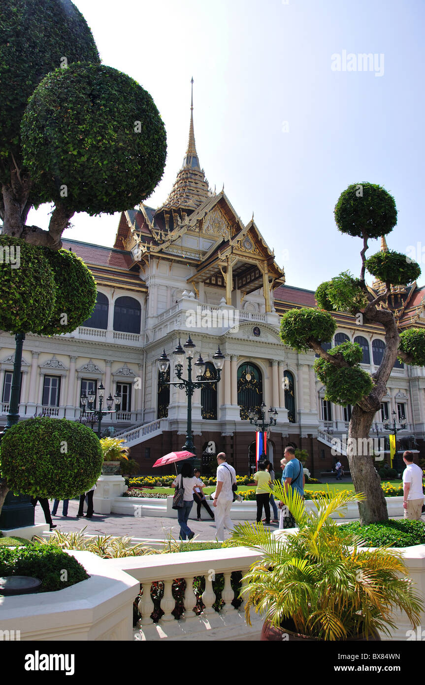 Chakri Maha Prasat Hall, Grand Palais, de l'île Rattanakosin, Phra Nakhon District, Bangkok, Thaïlande Banque D'Images