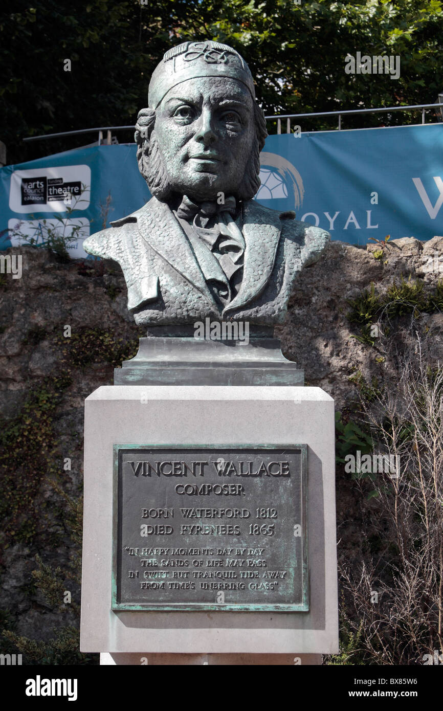 Buste du compositeur William Wallace dans la ville de Waterford, comté de Waterford, Irlande (Eire). Banque D'Images