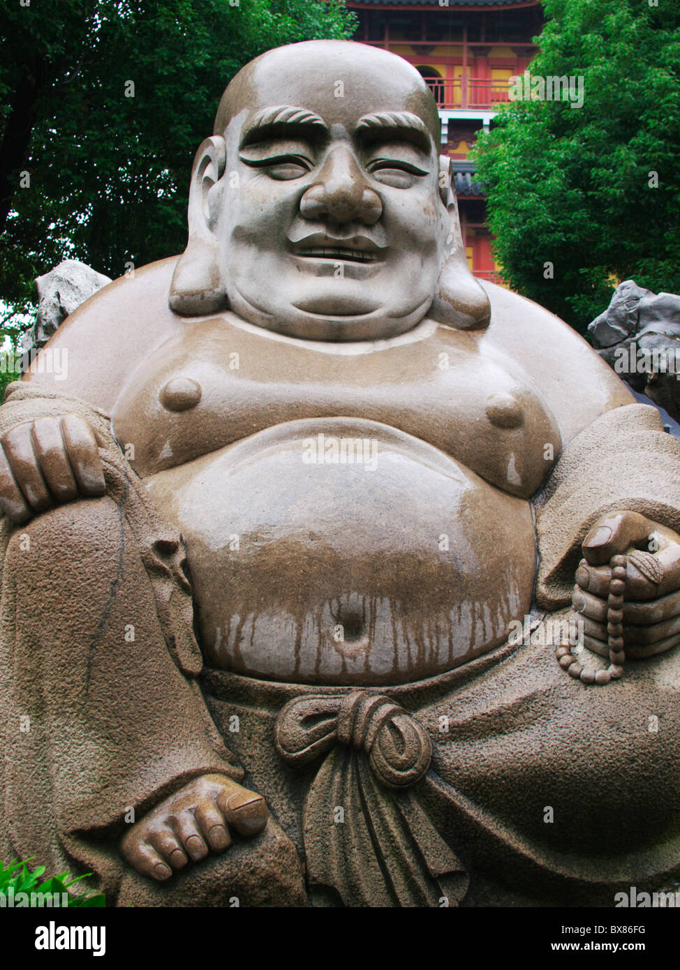 Un portrait d'une statue de Bouddha dans un temple à Suzhou Banque D'Images