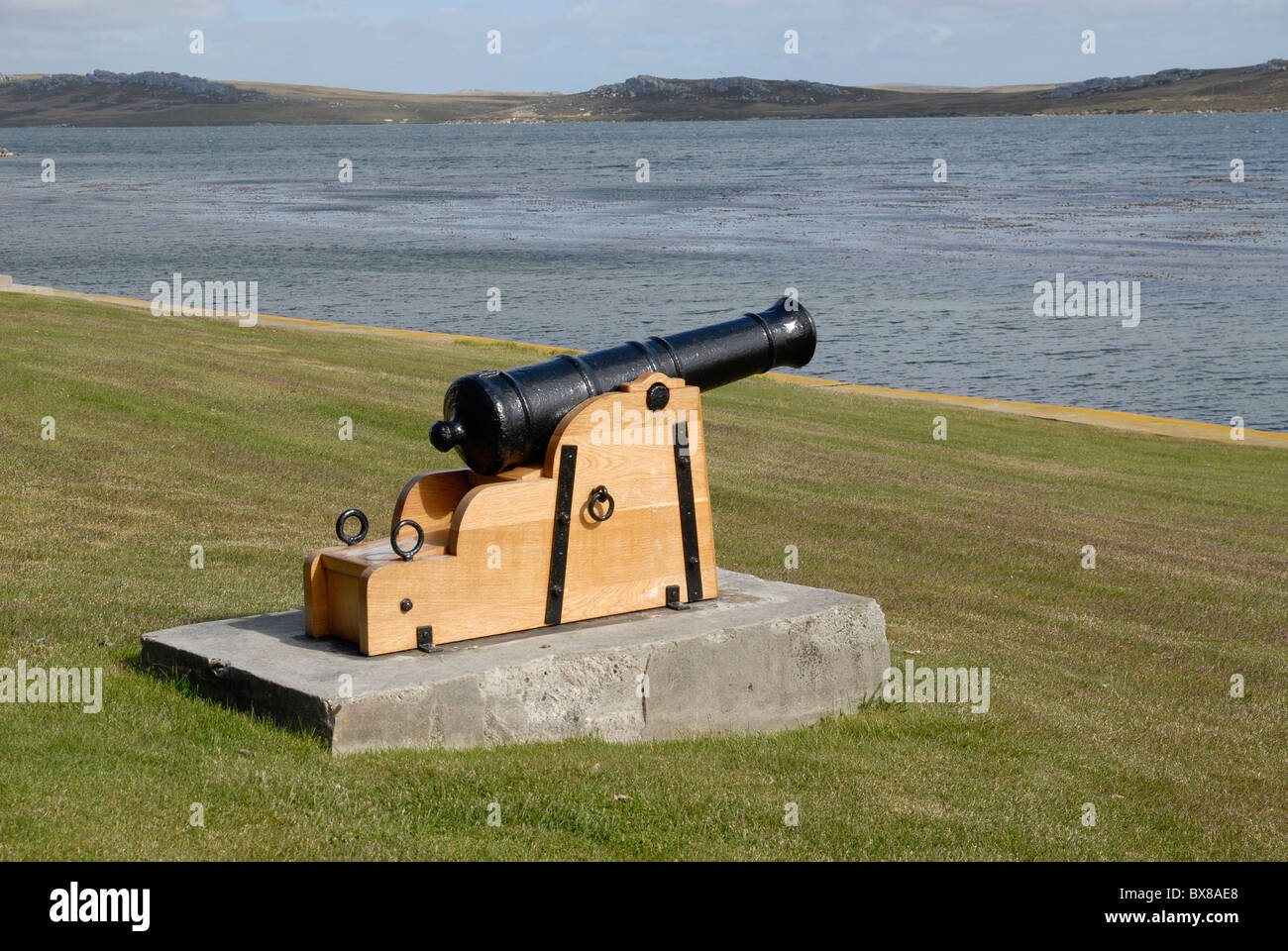 Un canon, la victoire vert, Port Stanley, Îles Falkland Banque D'Images