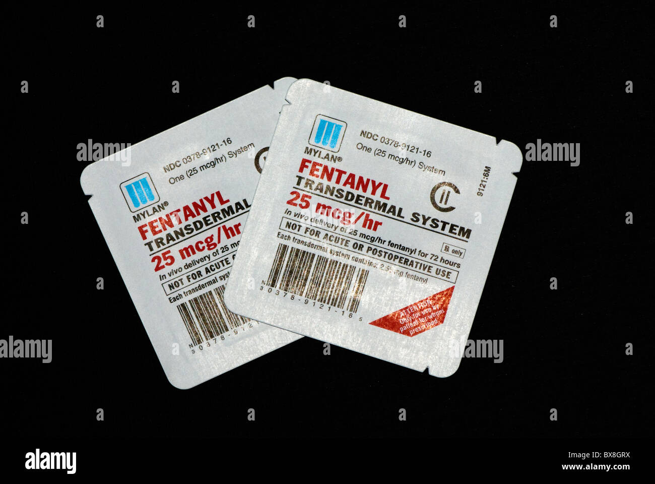 Patchs narcotiques fentanyl pour contrôler la douleur Banque D'Images