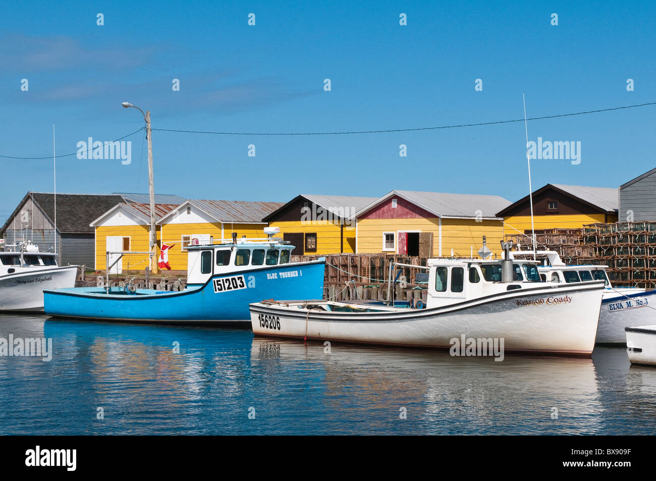 Bateaux de pêche, North Lake Harbour, Île-du-Prince-Édouard, Maritimes, Canada. Banque D'Images