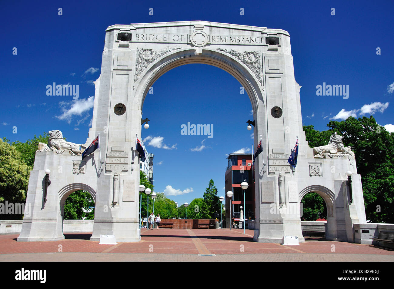 Pont du souvenir, Oxford Terrace, Christchurch Central City, Christchurch (Ōtautahi), Canterbury Region, nouvelle-Zélande Banque D'Images