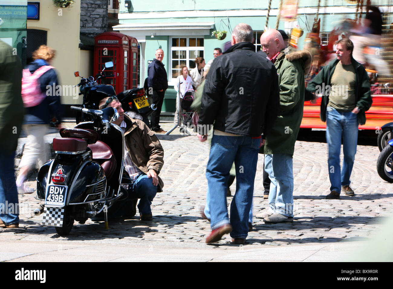 Rencontrez des motards à Plymouth Banque D'Images