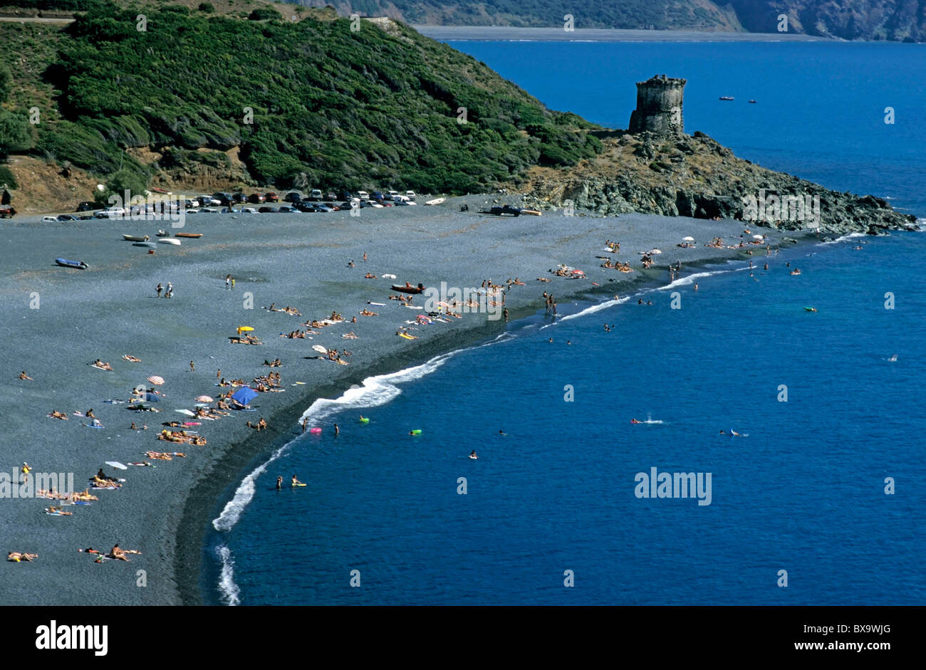 Le Soleil Sur Une Plage De Sable Noir Cap Corse Corse