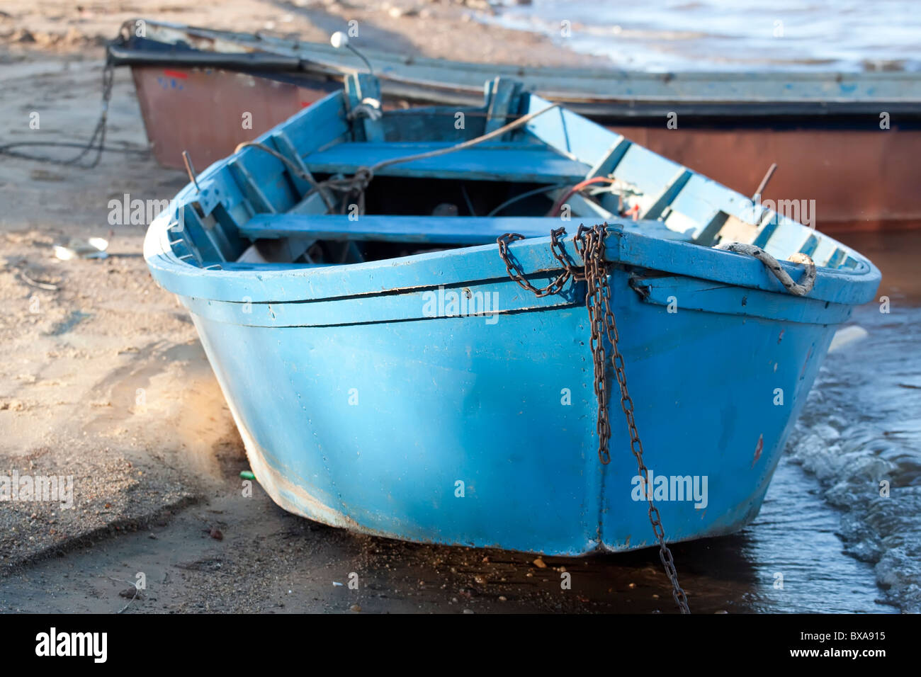 bateau bleu Banque D'Images