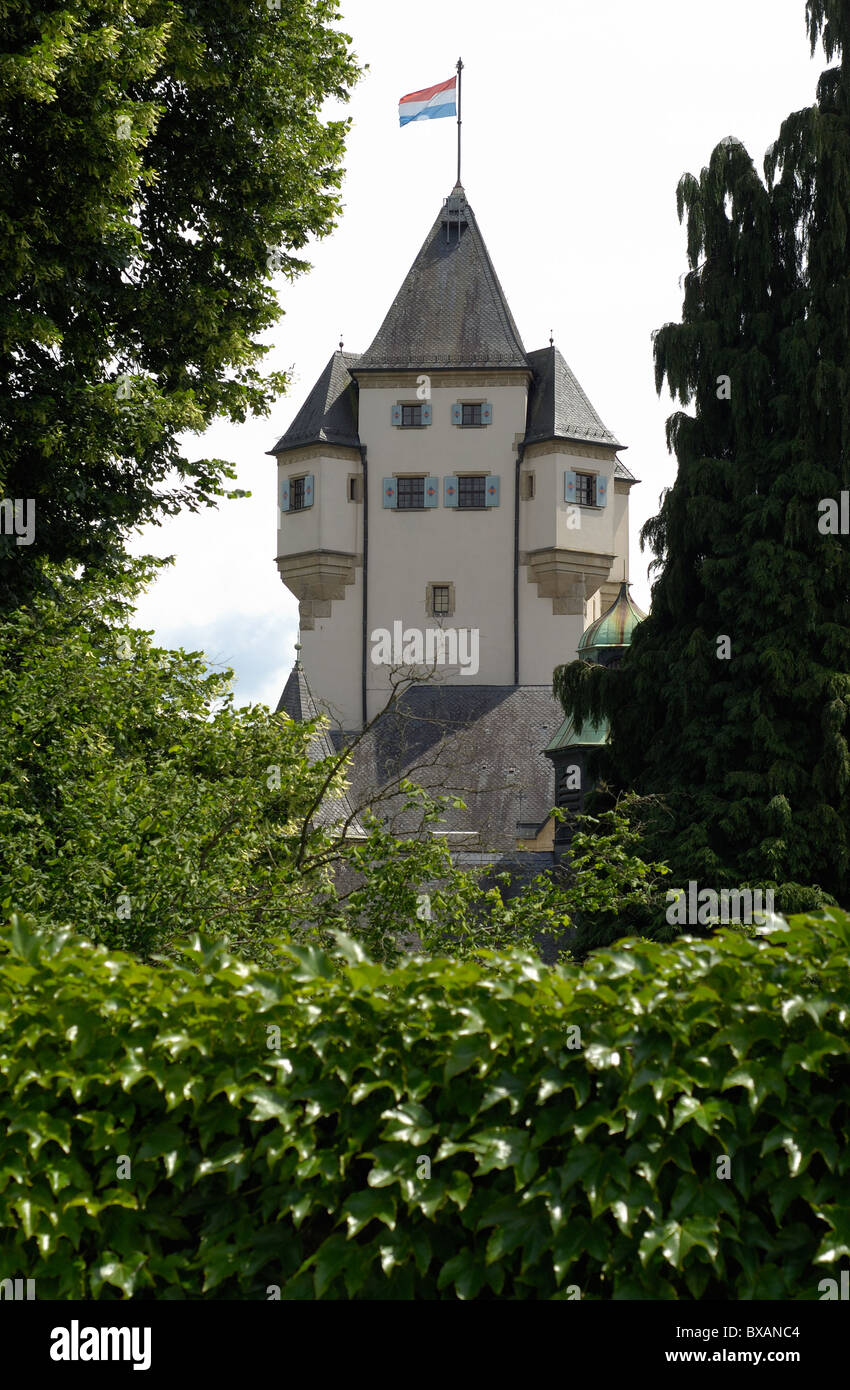 Château de Berg, la résidence du Grand-duc de Luxembourg, Colmar-Berg, Luxembourg Banque D'Images