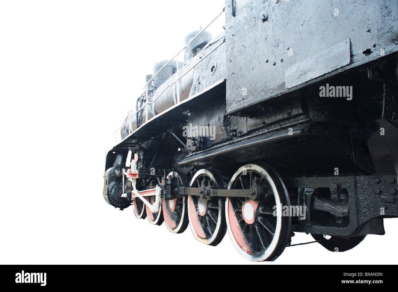 Vieille locomotive à vapeur sur le stationnement à la gare Banque D'Images