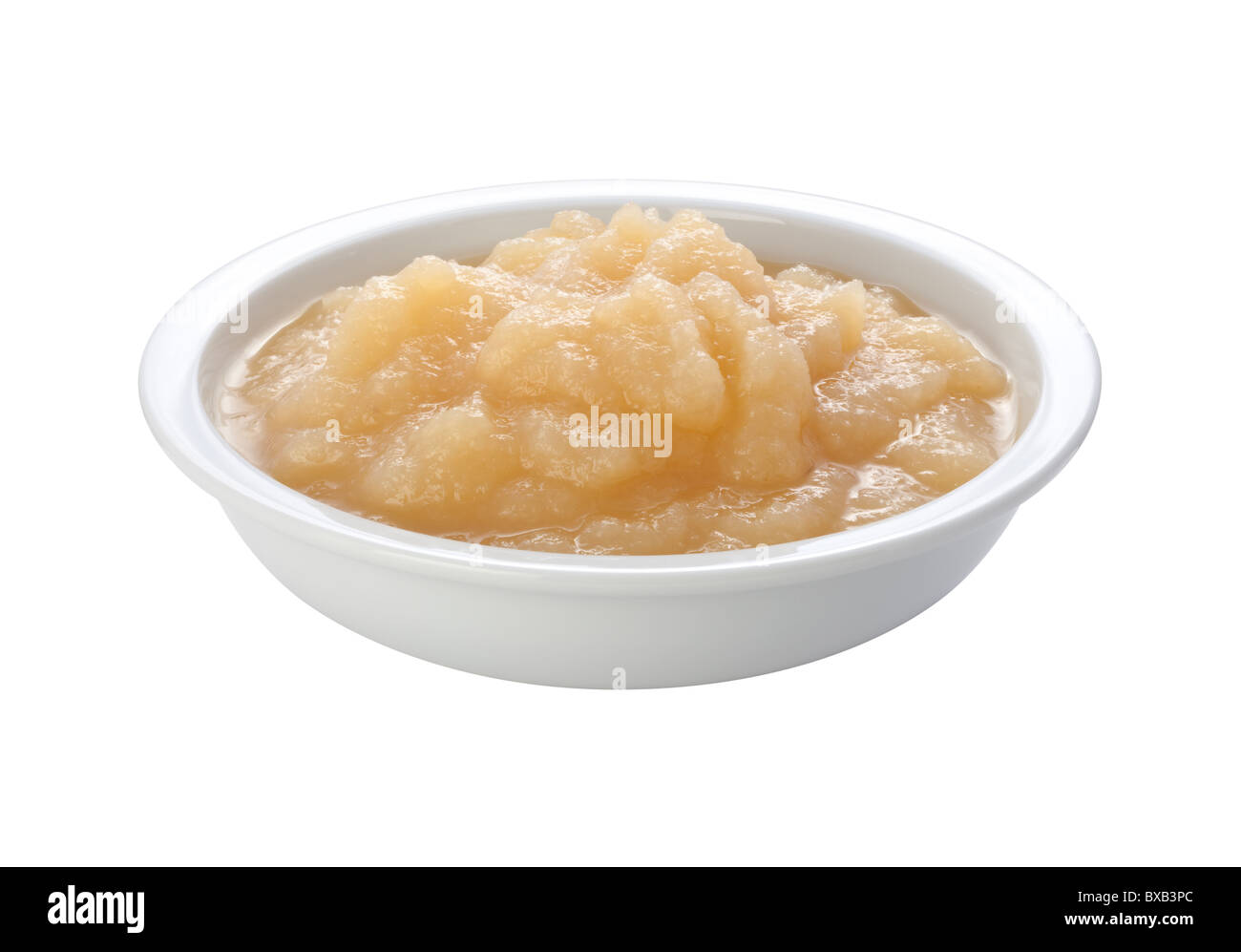 La compote dans un plat isolé sur un fond blanc. Banque D'Images