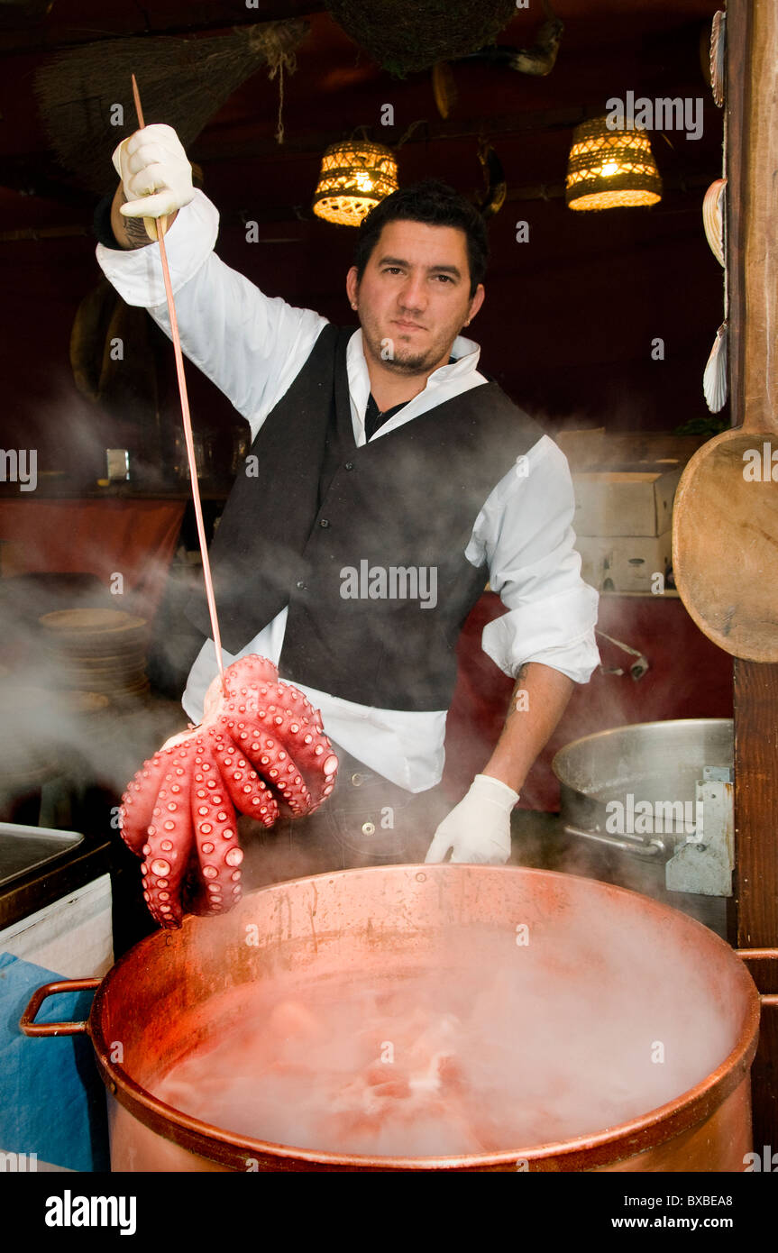 Bilbao Espagne cuisine Restaurant espagnol octopus Banque D'Images