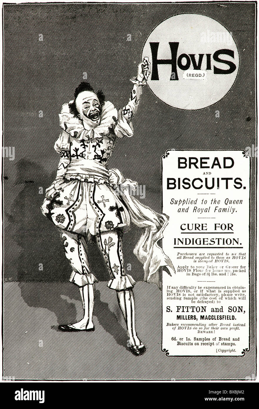 Vers 1895 publicité victorienne pour pain Hovis et biscuits Banque D'Images