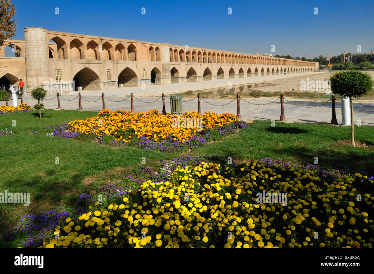 Allah-Verdi-Khan ou Si-O-Se Pol bridge, Ispahan, Isfahan, Site du patrimoine mondial de l'UNESCO, la Perse, l'Iran, l'Asie Banque D'Images