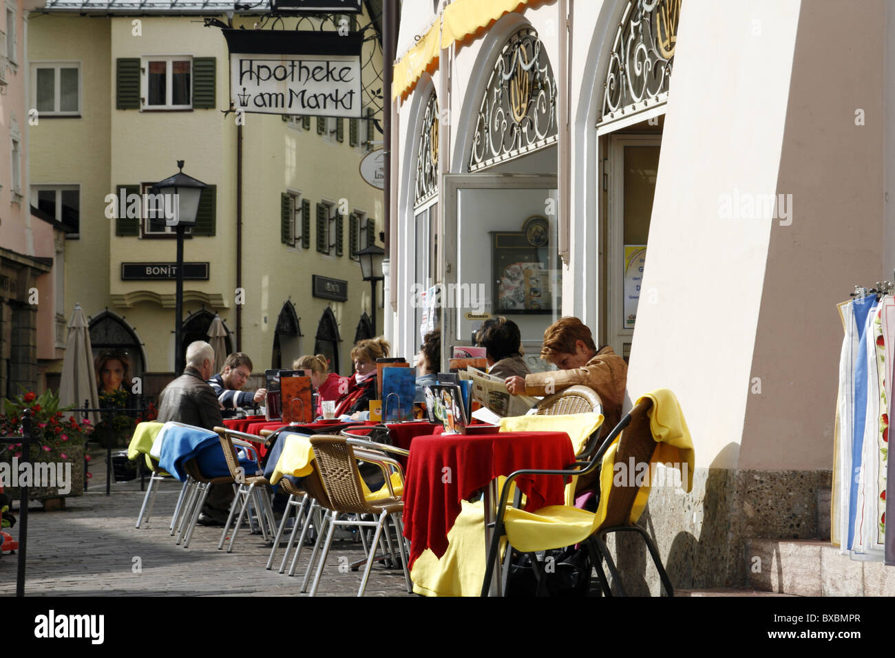 Allemagne Bavière Berchtesgaden land architecture bavaroise cafe hotel restaurant café en plein air Banque D'Images