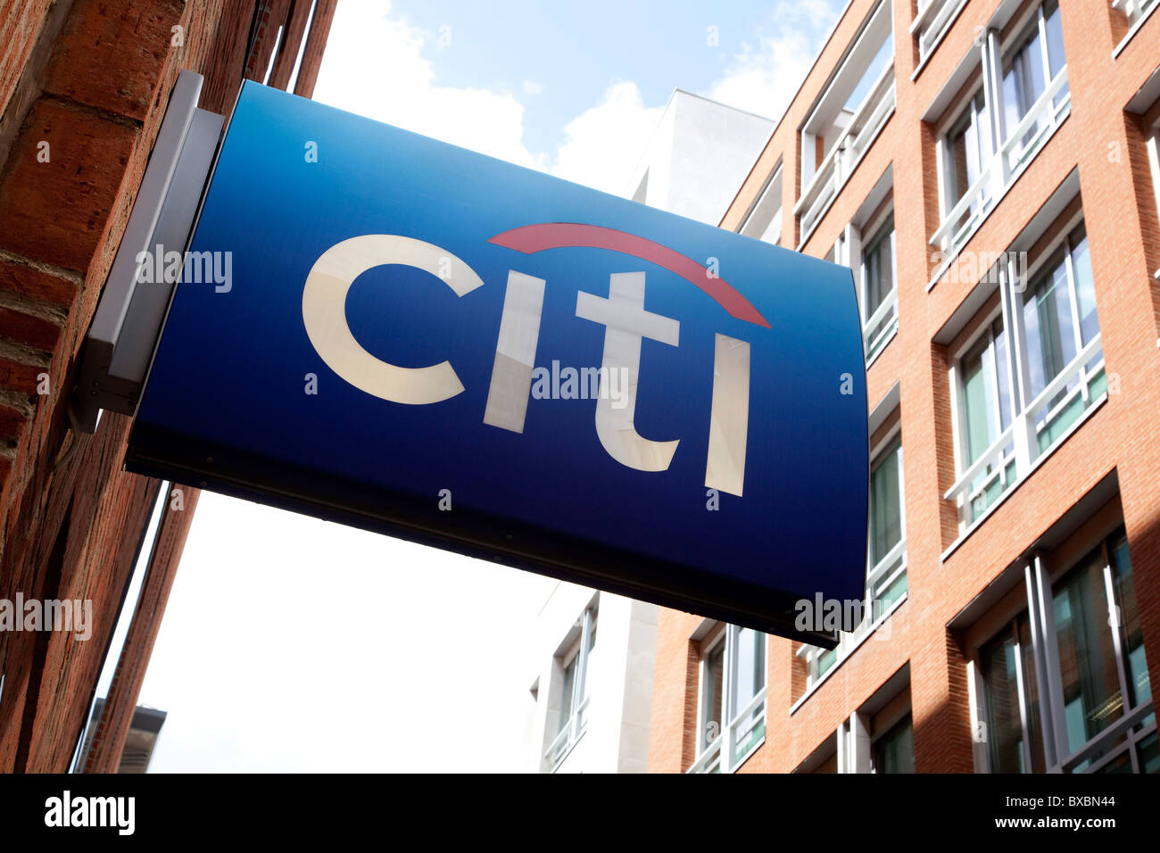 Logo de la Citi Bank à Londres, Angleterre, Royaume-Uni, Europe Banque D'Images