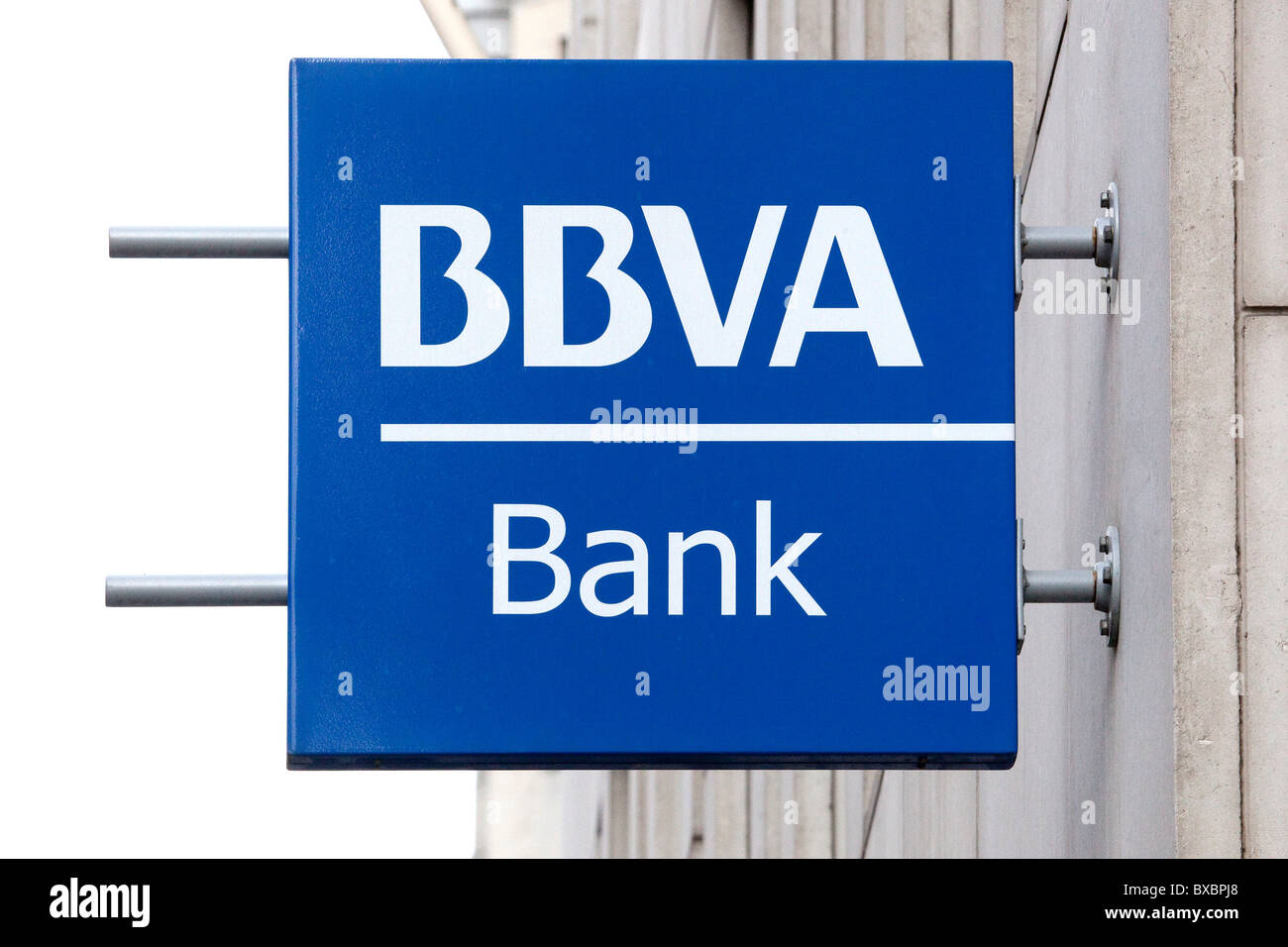Logo de la banque BBVA à Londres, Angleterre, Royaume-Uni, Europe Banque D'Images