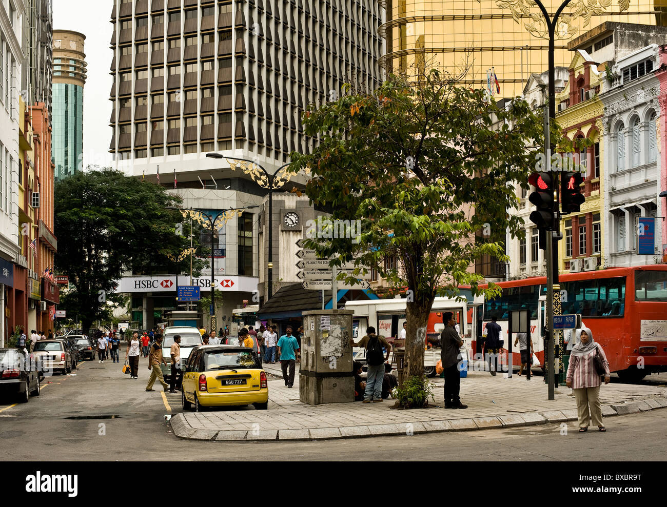 Une rue à Kuala Lumpur en Malaisie. Banque D'Images