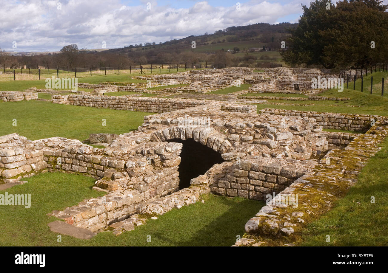 Strongroom à Fort romain de Chesters, Walwick, Northumberland, England Banque D'Images