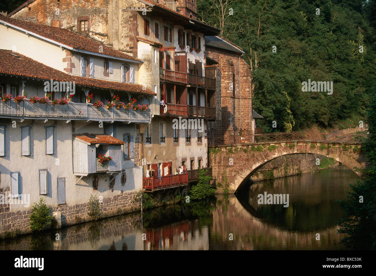 France, Pyrénées Atlantiques, Nive, Saint-Jean-Pied-de-Port Banque D'Images
