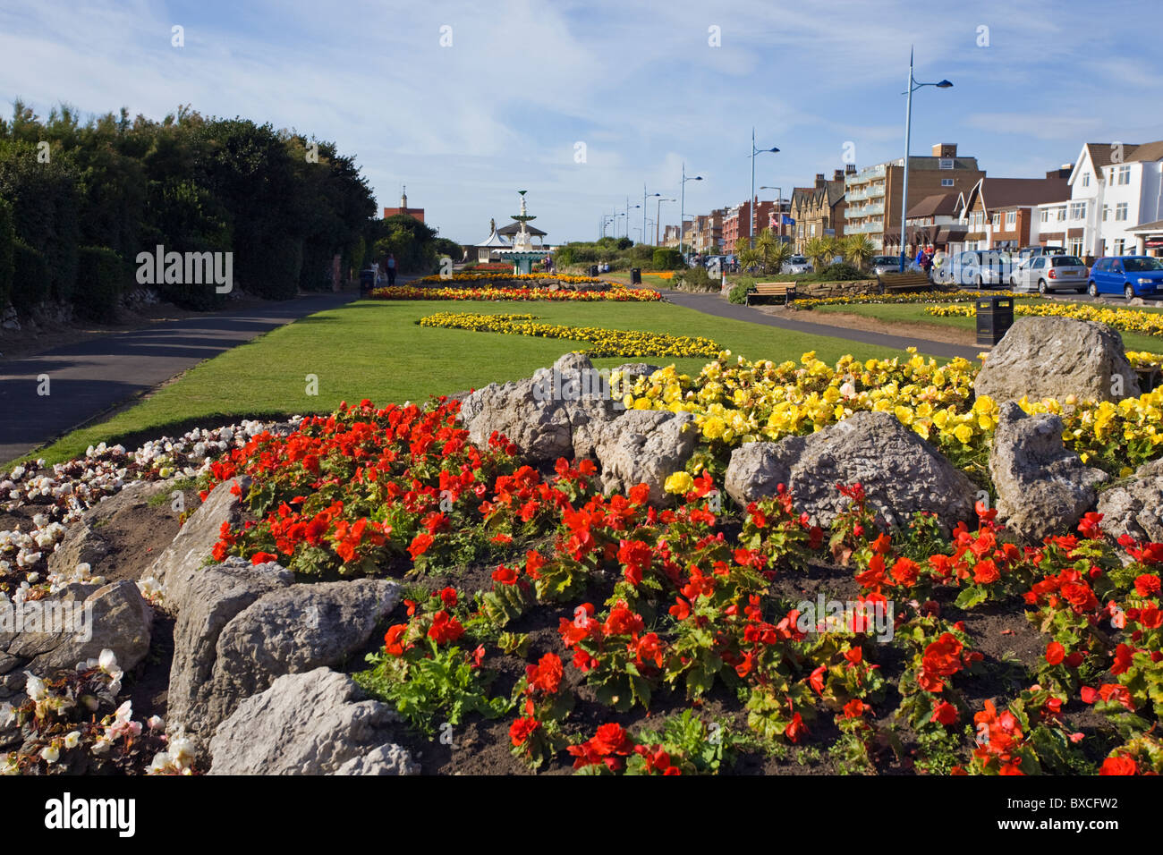 Sur la promenade des jardins à St Annes on Sea Banque D'Images