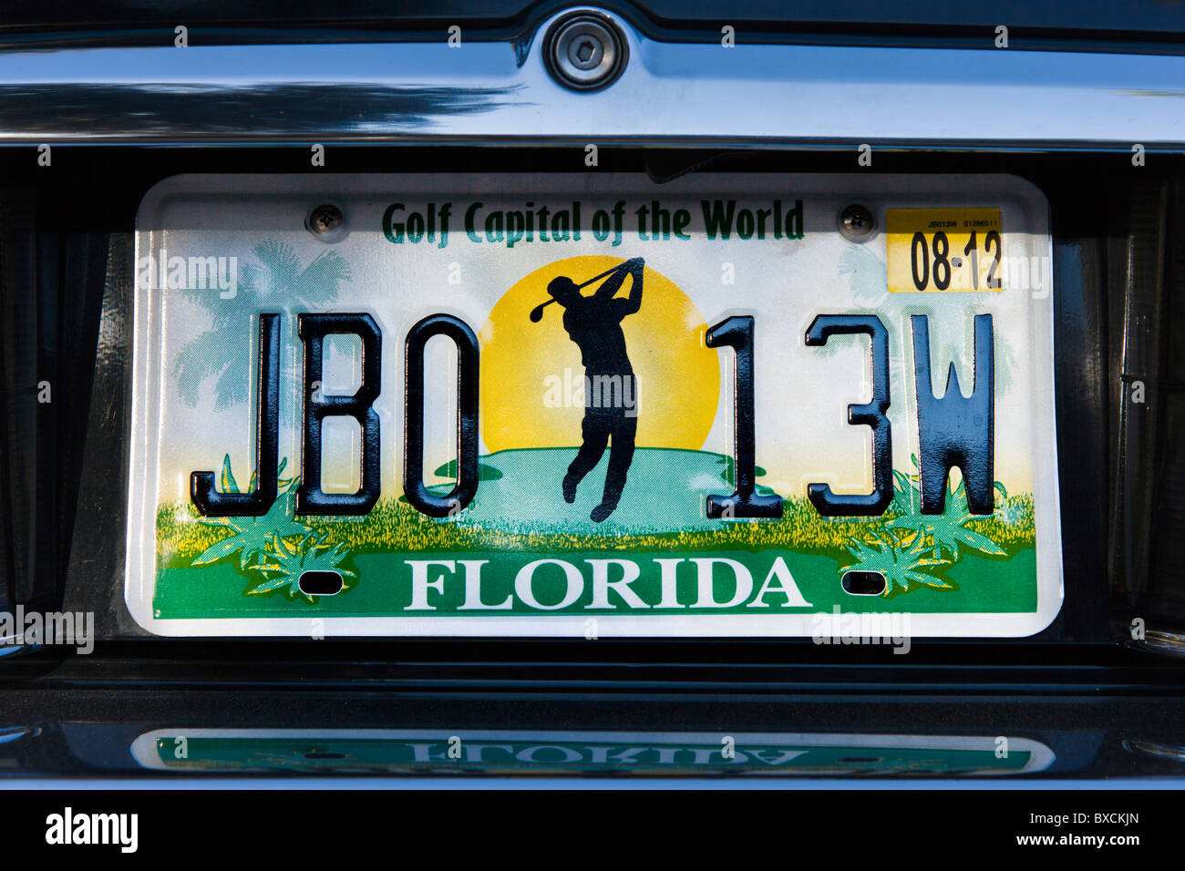 Plaque d'immatriculation du véhicule de la Floride, USA Banque D'Images