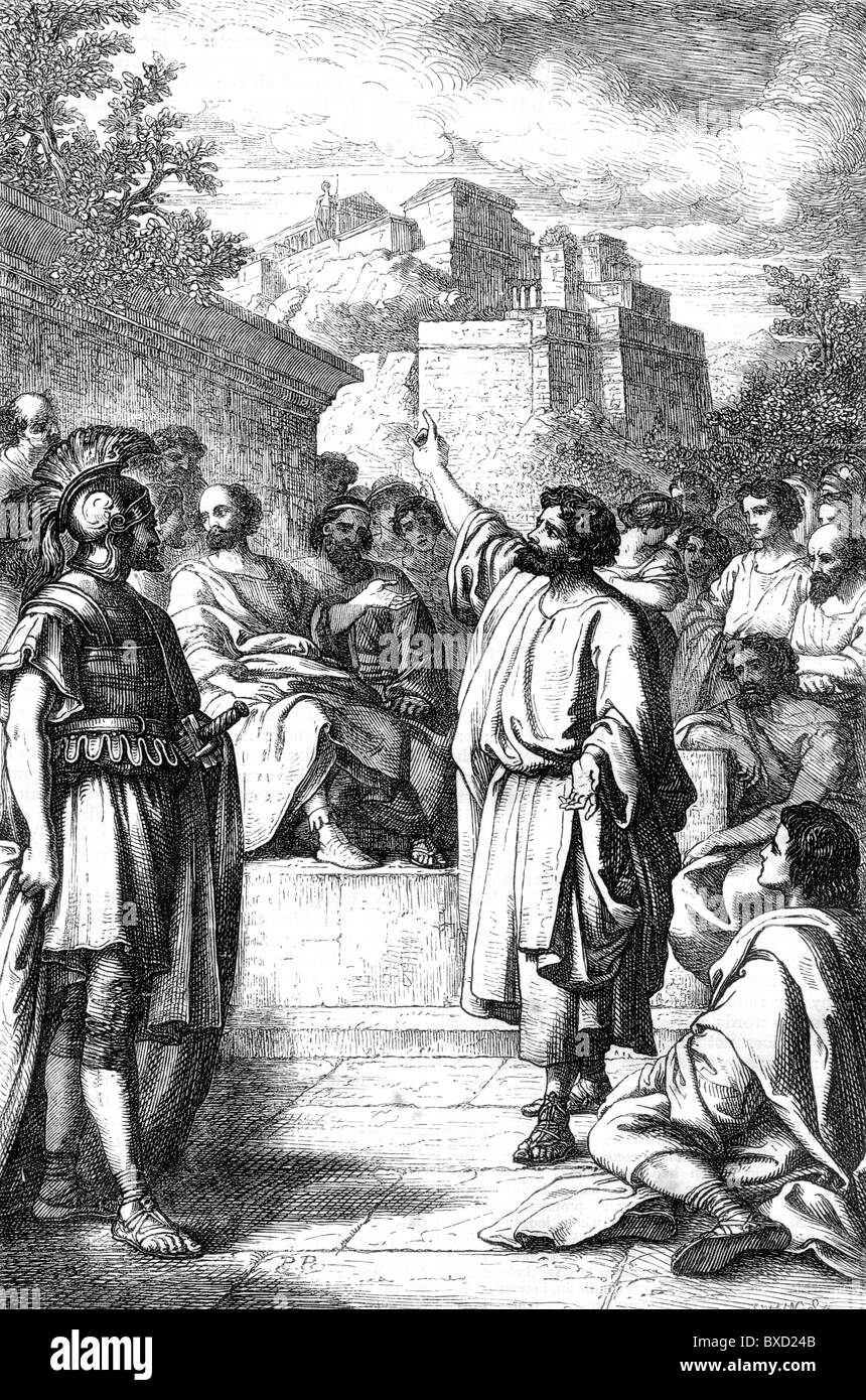 St paul preaching at athens Banque de photographies et d’images à haute ...