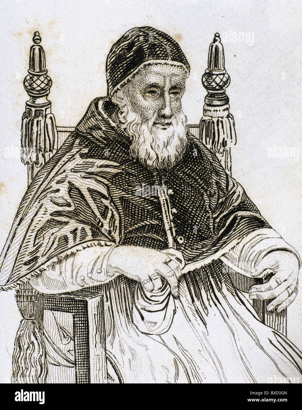 Jules II (1443-1513), surnommé 'Le Redoutable' et 'Le Pape Pape guerrier', né Giuliano della Rovere. Le pape. Banque D'Images