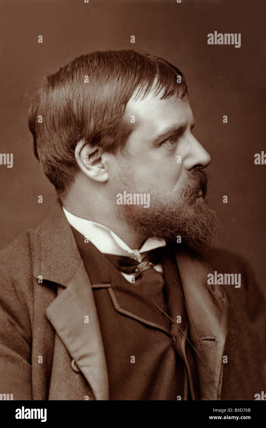 Portrait de sir Lawrence Alma-Tadema (1836-1912). Portrait du peintre romantique hollandais. Albumine Imprimer ou Photographie c1880 Banque D'Images