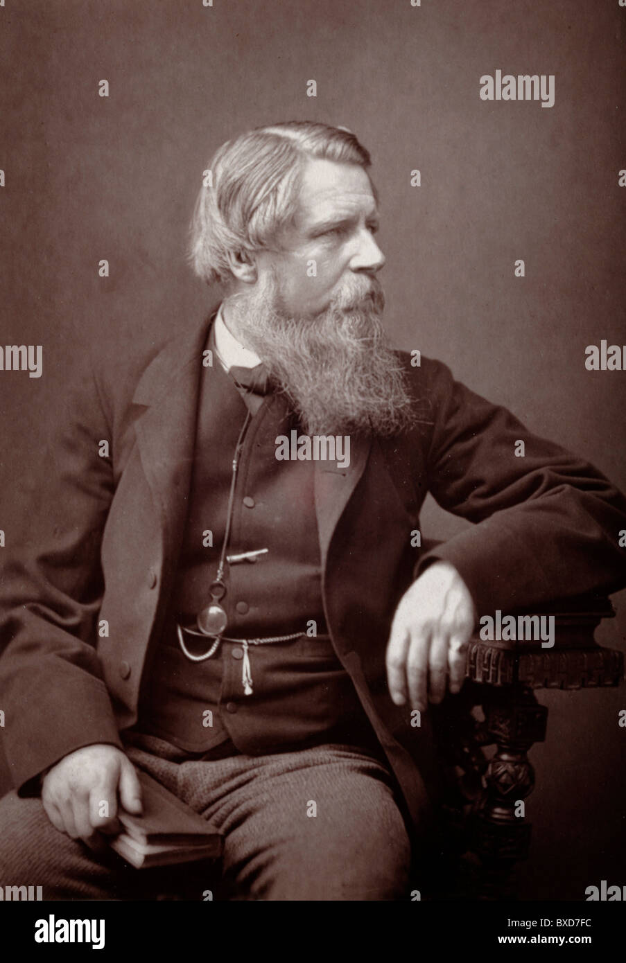 Portrait de Stafford Henry Northcote (1818-1887), 1er comte d'Iddesleigh, politicien britannique, chancelier et secrétaire aux Affaires étrangères. Albumine Imprimer ou Photographie c1880. Banque D'Images