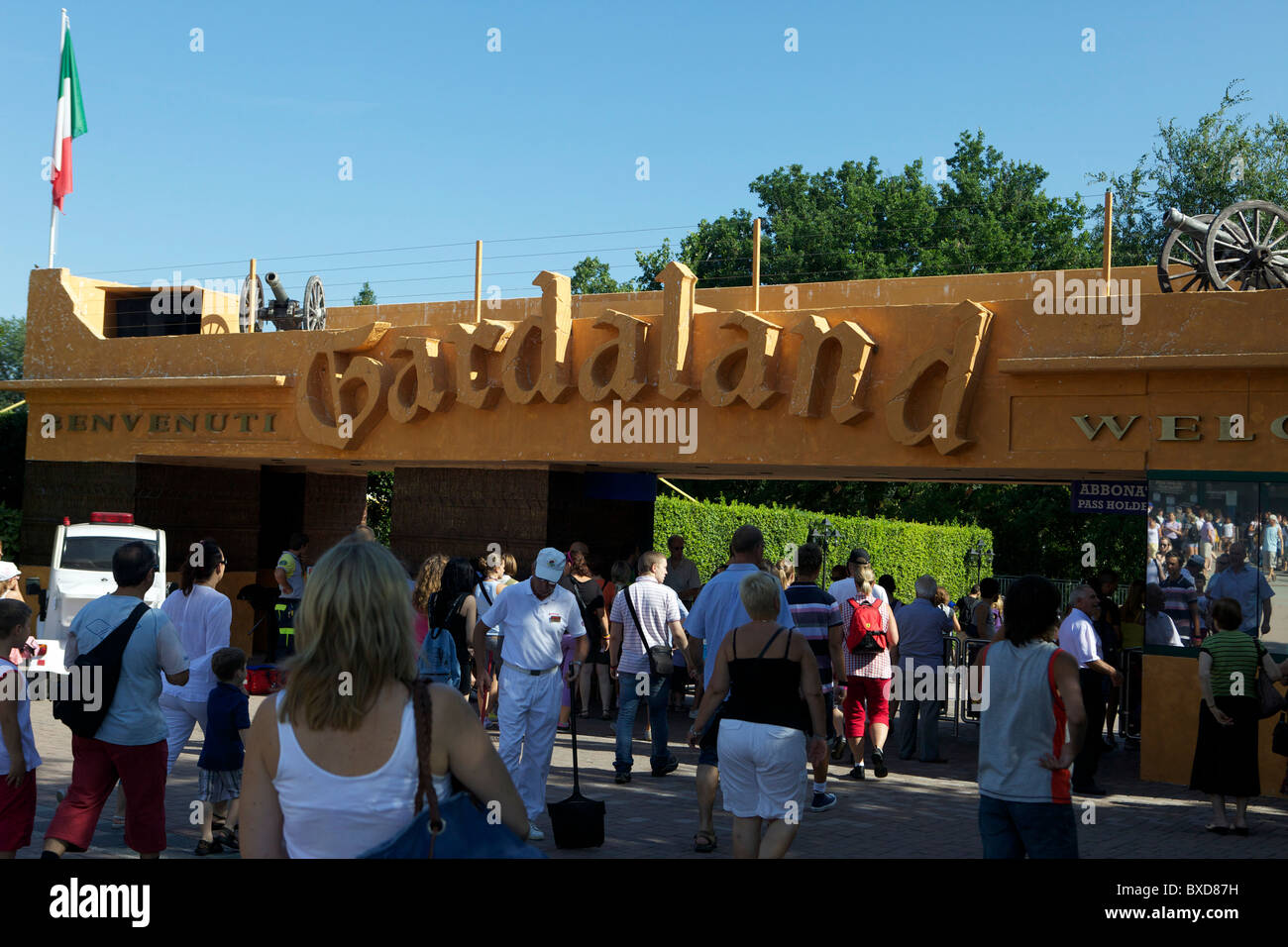 Le parc à thème Gardaland, Pescheira de Garda Italie Banque D'Images