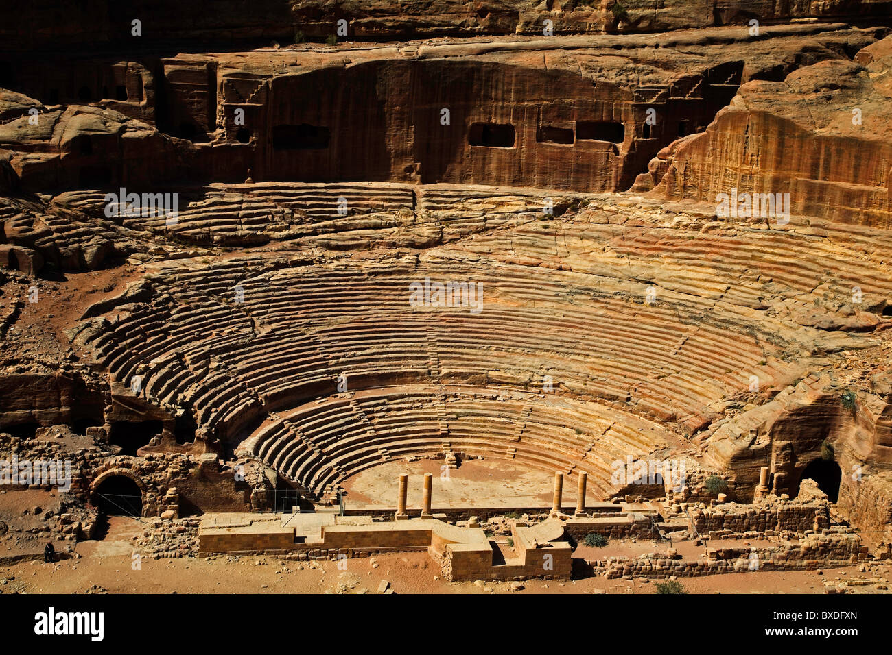 Le théâtre à Petra, Jordanie Banque D'Images