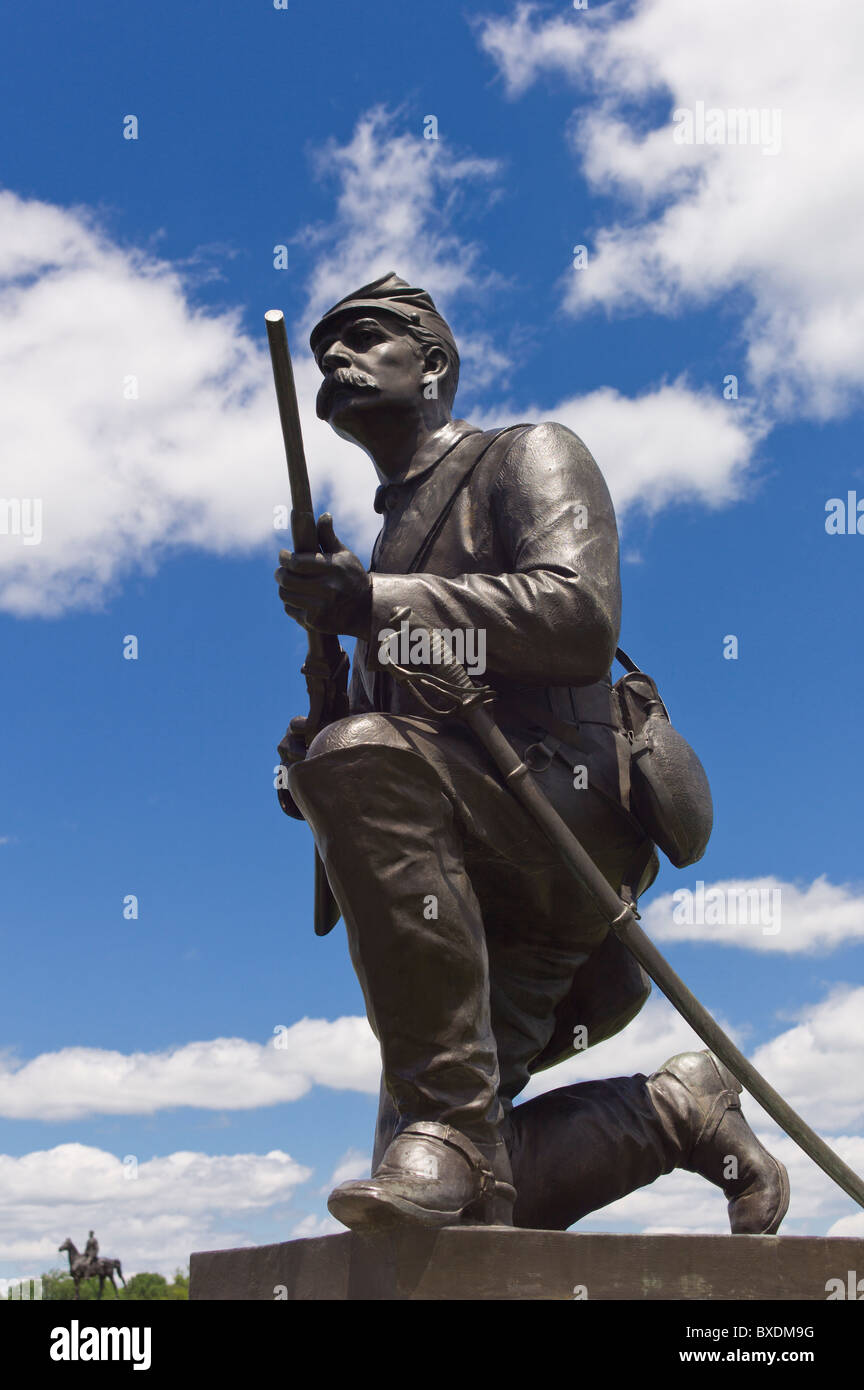 Monument à la première Virginia cavalry sur Cemetery Ridge Banque D'Images