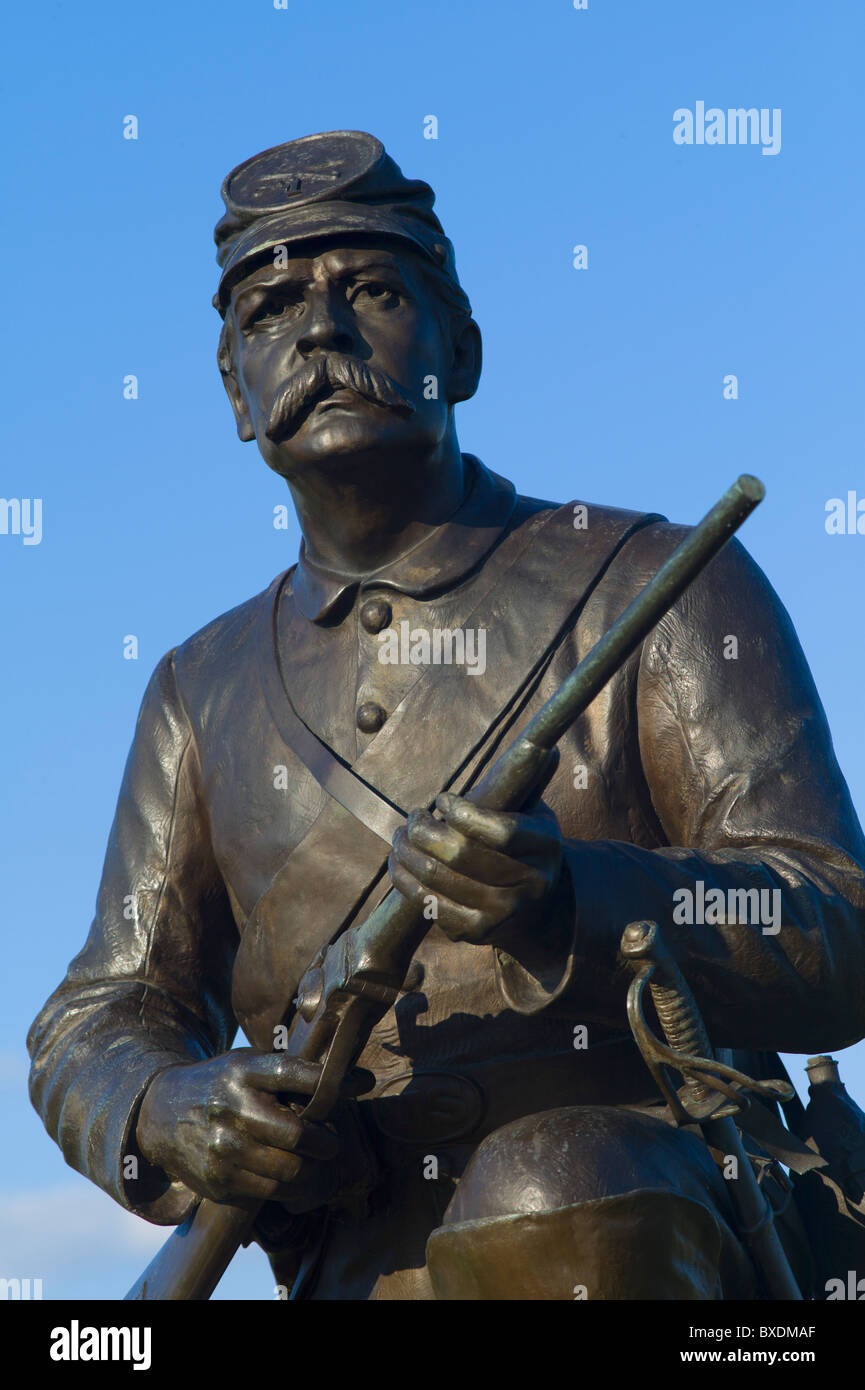 Monument à la première Virginia cavalry sur Cemetery Ridge Banque D'Images